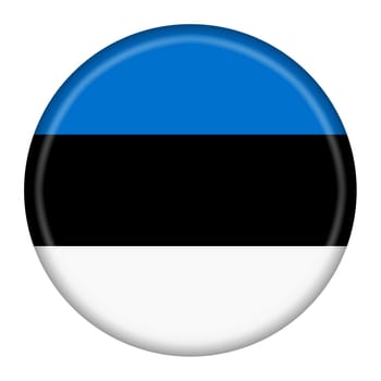 An Estonia flag button 3d illustration with clipping path