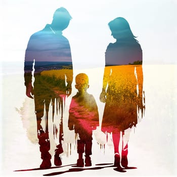 Family life, mother, father and children, social support, mental health and lifestyle concept, parent day, generative AI