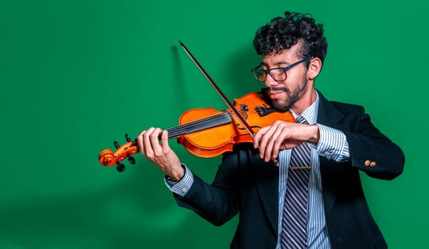 Handsome man in formal suit playing violin isolated, Close up of a music teacher playing his violin isolated, Person in suit playing violin on isolated background