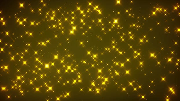 Gold stars particles. Computer generated 3d render