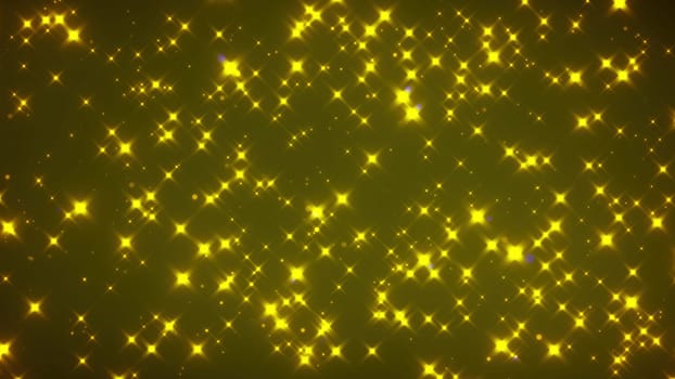 Gold stars particles. Computer generated 3d render