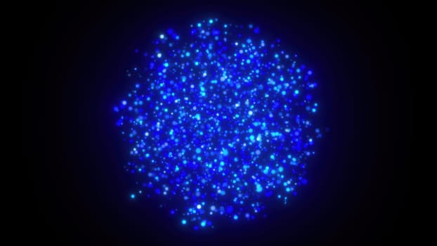 Sphere of glowing particles. Computer generated 3d render