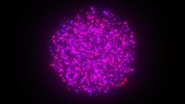 Sphere of glowing particles. Computer generated 3d render