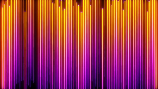 Directional neon lines. Computer generated 3d render