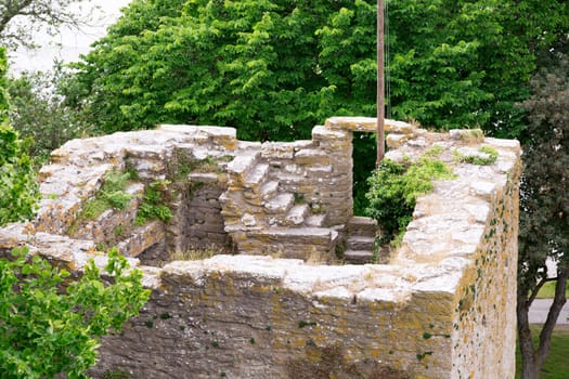 Town Wall of Visby, Gotland in Sweden with trees around it.