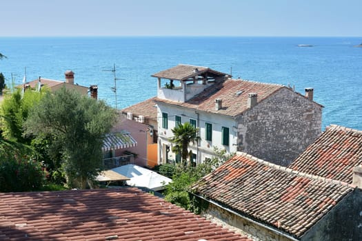 Houses in the port city of Rovinj in Croatia