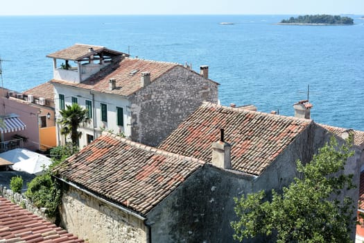 Houses in the port city of Rovinj in Croatia