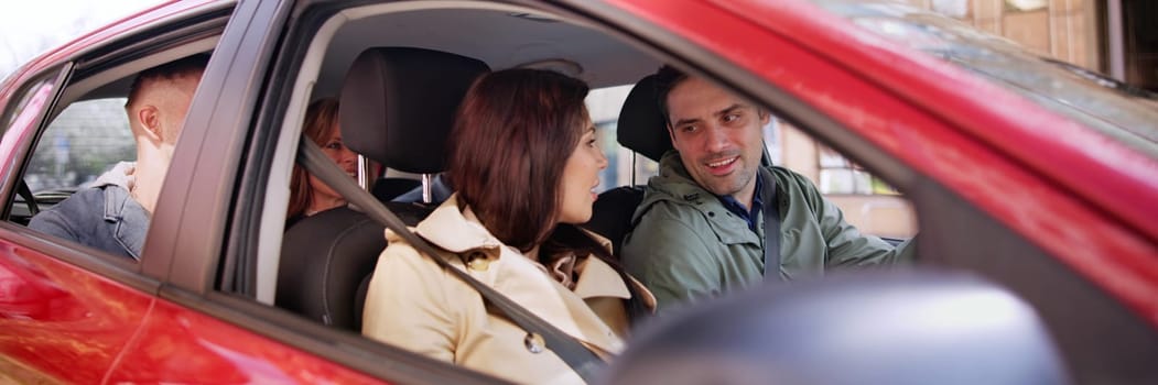 Carpool Ride Sharing. African People Using Car Share