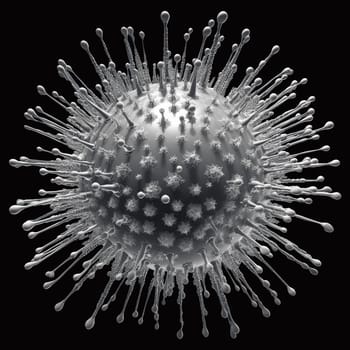 Conceptual illustrative virus. Image of a virus, pathogen with a generic virus form. 3D illustration.