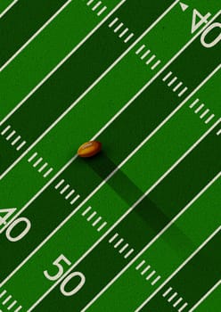 American football poster, flyer design with leather ball on the field, grunge paper effect background with copy space, graphic arts