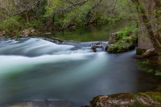 long exposure at the portuguese national park of Geres in Homem river. Amares, Portugal