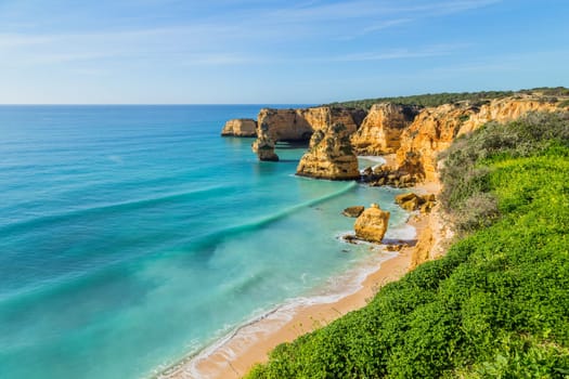 Cliffs in the Coast of Algarve, Benagil, Portugal
