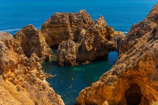 Cliffs and atlantic ocean at Ponta da Piedade, Lagos, Portugal