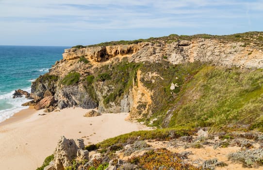 Beautiful empty beach in Alentejo, Portugal