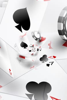 Illustration of a Background with Casino Elements. Concept of betting, gamble, game.