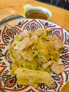 Thai spicy street food menu, stock photo