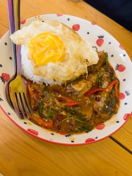 Thai spicy street food menu, stock photo