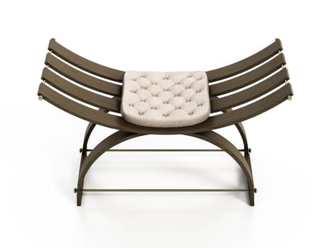 Elegant stylized chair isolated on white background. 3D illustration.