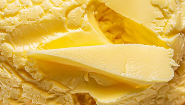 butter surface with curl. macro photo of butter texture