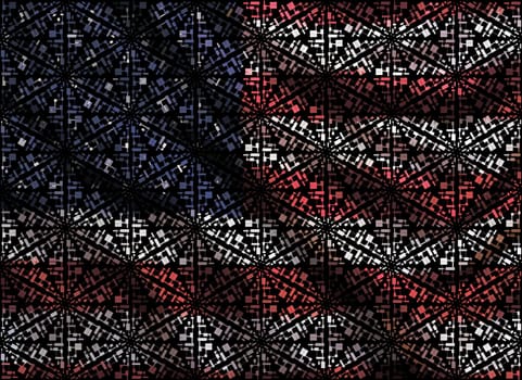 Black and white American flag.