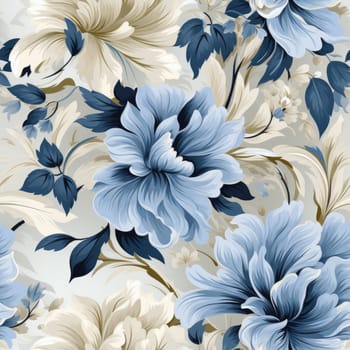 Seamless pattern with flowers and leaves. Floral pattern, watercolor soft silk floral background. Generative AI
