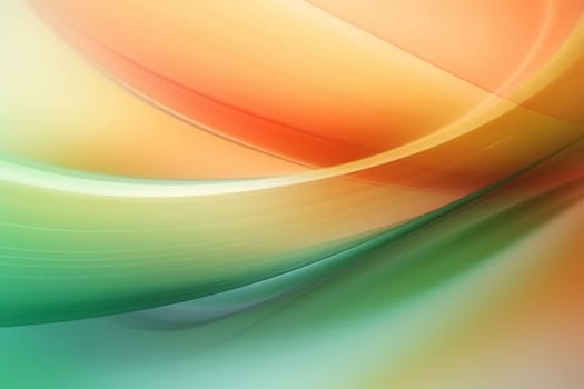 Futuristic computer screen background in orange and green colors, generative ai