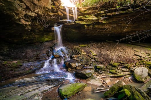 Scenic long exposure image of McCammon Branch Falls in Kentucky