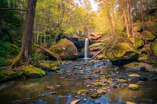 Long exposure image of Flat Lick Falls in Jackson County of Kentucky
