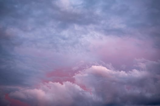 Colored sky with dramatic clouds