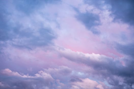Colored sky with dramatic clouds