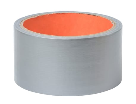 Gray tape for packaging on a white isolated background