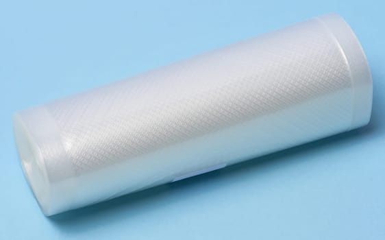 Roll with plastic film for vacuum packaging of products, hermetic packaging for vegetables and meat