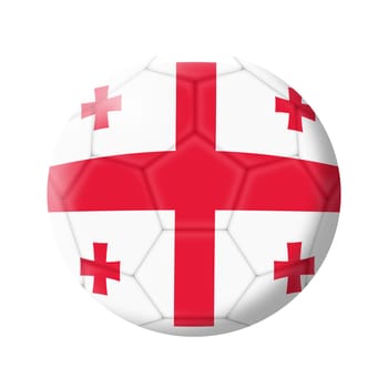 A Georgia soccer ball football 3d illustration isolated on white with clipping path
