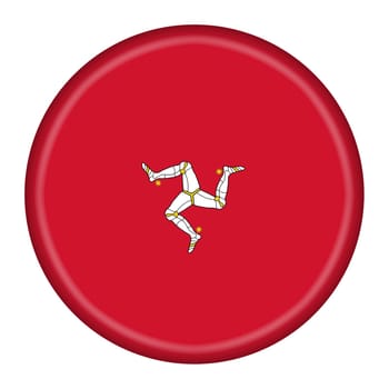 An Isle of Man flag button 3d illustration with clipping path