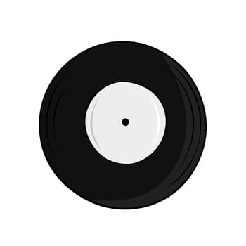 Vector illustration of an old record for a turntable.