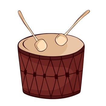 Swiss drum, Percussion musical instrument Vector illustration.