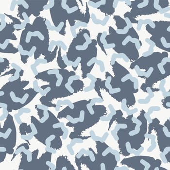 Vector multicolor seamless pattern from blue and gray blots.Free form abstract spots.Design for textile, wrapping paper.