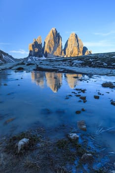 Tre cime di Lavaredo. Dolomite Alps, Italy