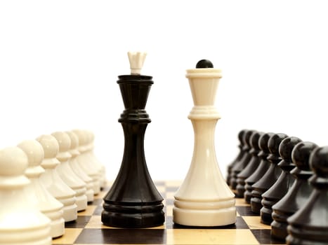 Chessboard With Black And White Pawns On It