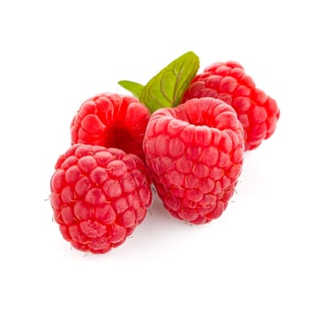 Raspberry fruit isolated over white background