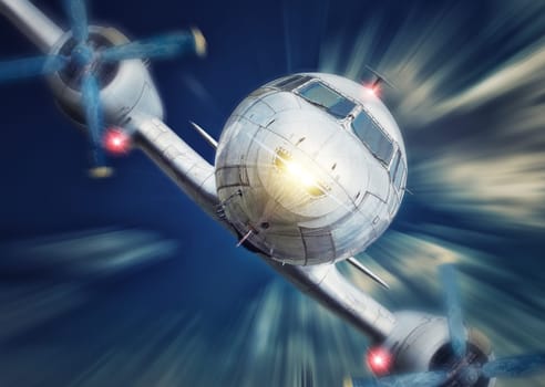 picture of a crashing airplane in the sky
