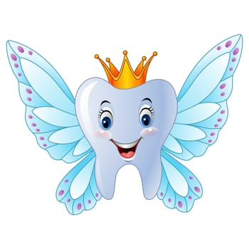 Cute tooth fairy flying