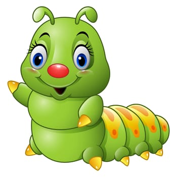 Cartoon green caterpillar