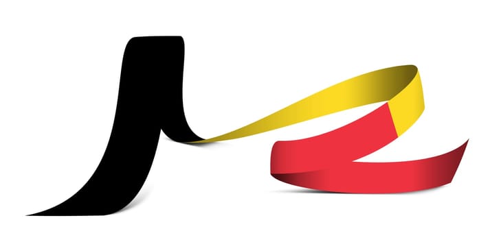 3D illustration. Flag of Belgium on a fabric ribbon background.