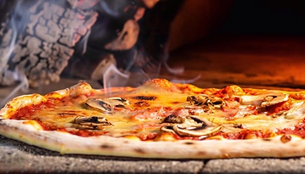 Pizza in a Wood Fire Oven