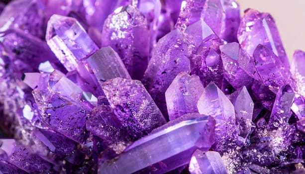 A close-up photograph of a prematurely home-grown amethyst crystal geode. This photo was taken in Brisbane, Australia.