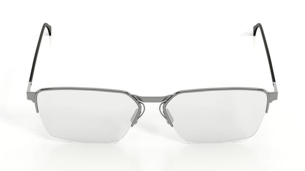 Eyeglasses isolated on white background. 3D illustration.