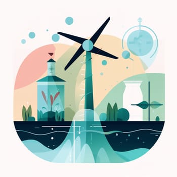 This image depicts a renewable energy project such as a solar panel or wind turbine with a caption describing its water usage. It highlights the interdependence of water and energy and the need to conserve both resources. Water is used in the generation of electricity and the production of biofuels, while energy is required to treat and distribute water. By promoting awareness of the water-energy nexus, this image encourages viewers to take action to conserve both resources and promote sustainability. This image represents the potential for renewable energy projects to create positive change and promote environmental stewardship through their actions.
