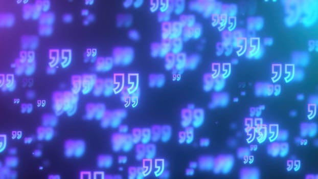 Glowing quote icons. Computer generated 3d render,Glowing quote icons. Computer generated 3d render