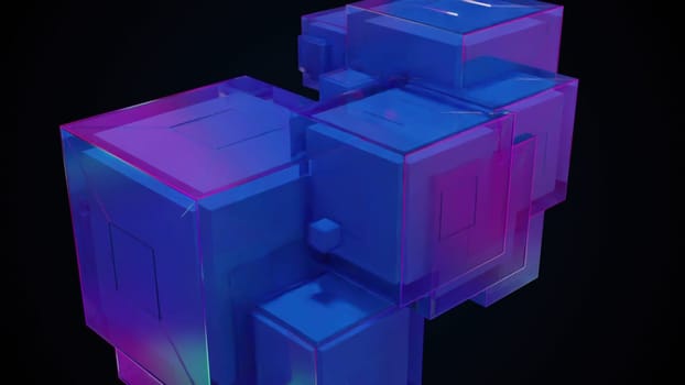 Glass digital cubes. Computer generated 3d render,Glass digital cubes. Computer generated 3d render